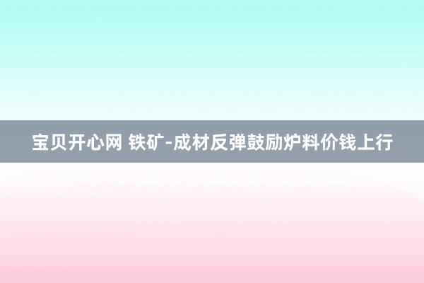 宝贝开心网 铁矿-成材反弹鼓励炉料价钱上行