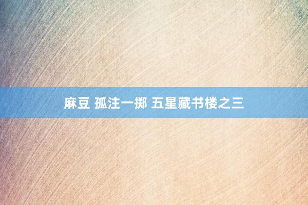 麻豆 孤注一掷 五星藏书楼之三