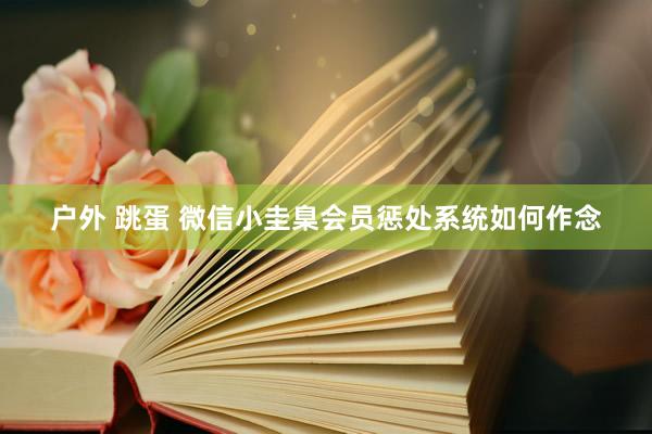 户外 跳蛋 微信小圭臬会员惩处系统如何作念