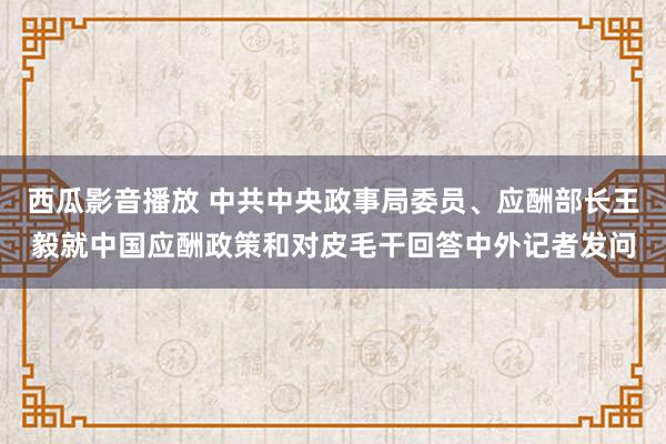 西瓜影音播放 中共中央政事局委员、应酬部长王毅就中国应酬政策和对皮毛干回答中外记者发问