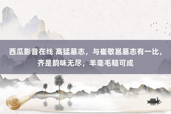 西瓜影音在线 高猛墓志，与崔敬邕墓志有一比，齐是韵味无尽，羊毫毛糙可成